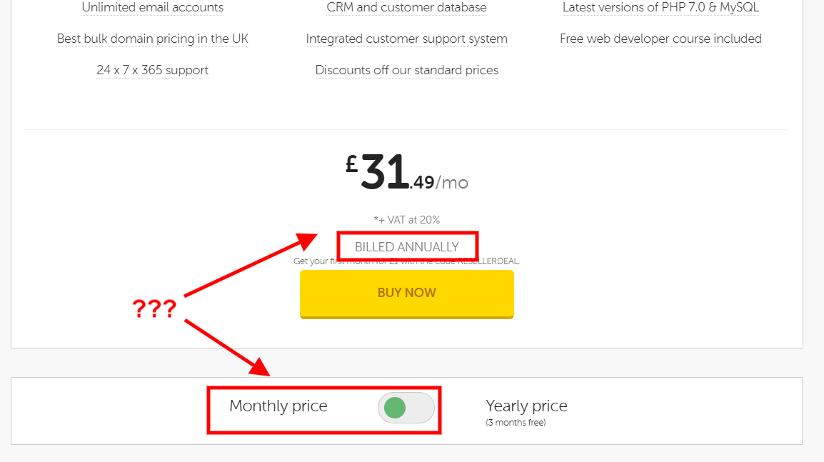 Heart Internet reseller hosting pricing